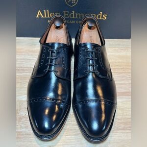 Allen Edmonds Clifton Mens Black Leather Cap Toe Derbies Sz 11 3E w Box & Bags